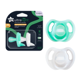 TT 533495 2X 0-6M SIL SOOTHER GR WH